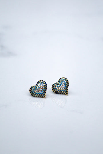 QUEEN OF HEARTS STUDS- BLUE OMBRÉ